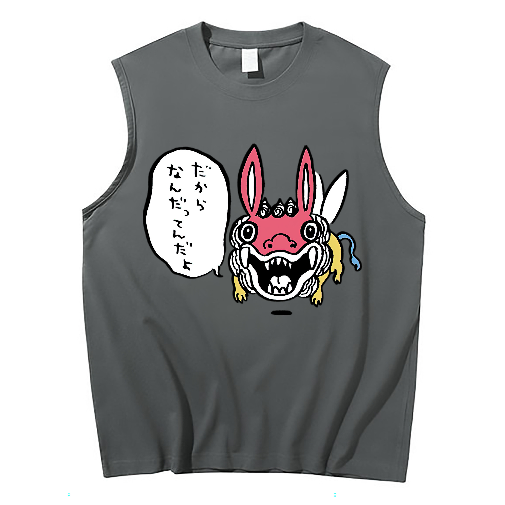 （画像用） ちいかわ でかつよ Chii-kawa Dekatsuyo コットン100％タンクトップ（フロントプリント）